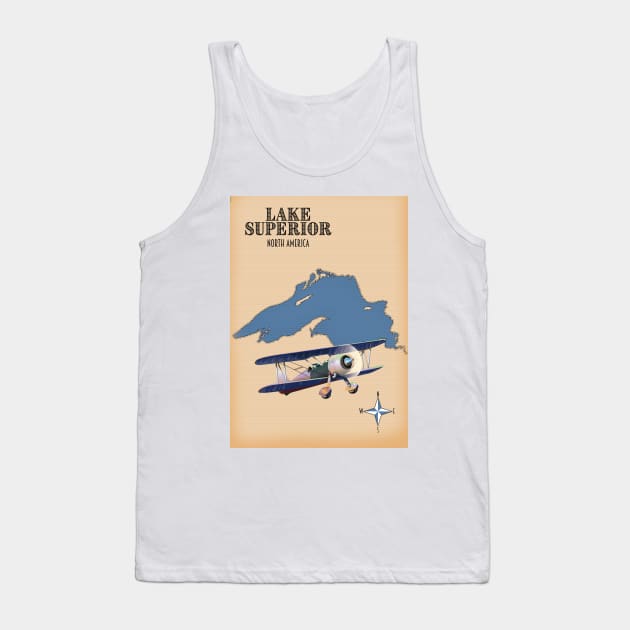 Lake Superior North America map Tank Top by nickemporium1